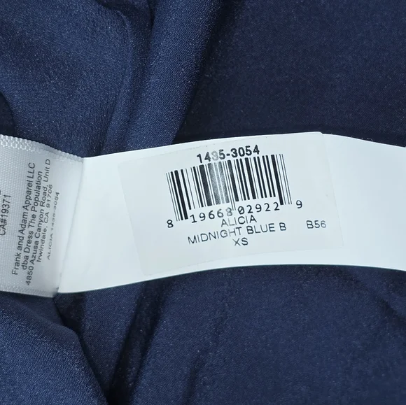 Dress the Population NWOT Alicia Midnight Blue Crepe Bodice Chiffon Dress - Picture 11 of 15